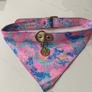 Lilly Pulitzer Vibrant Pink and Blue Pet Bandana New